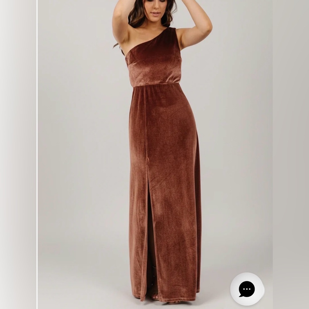 Baltic Born One-Shoulder Velvet Dress